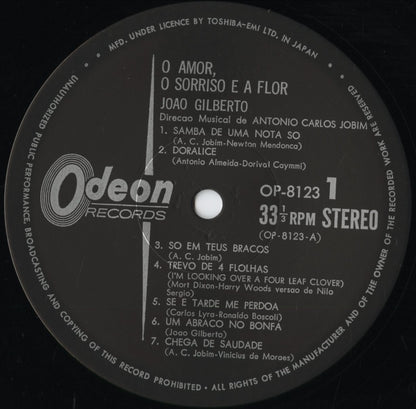 Joao Gilberto - O Amor, O Sorriso E A Flor (OP-8123) 1967 JPN ODEON｜中古LP