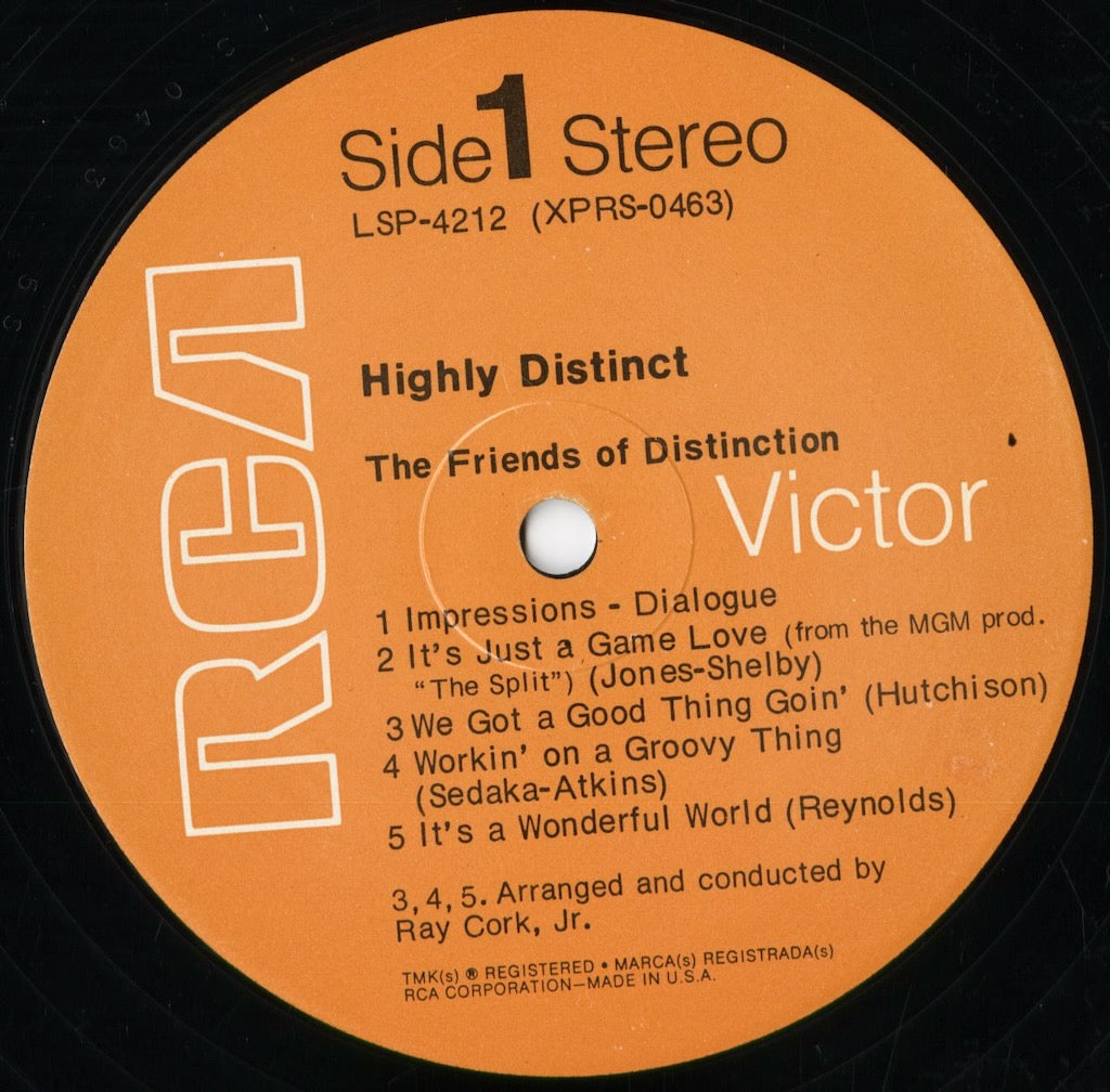 Friends Of Distinction - Highly Distinct (LSP-4212) 1969 US RCA Victor｜中古LP