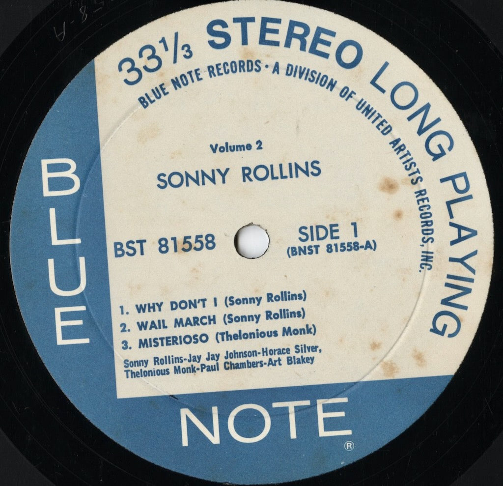 Sonny Rollins - Volume 2 (BST 81558) 1972 US Blue Note｜中古LP