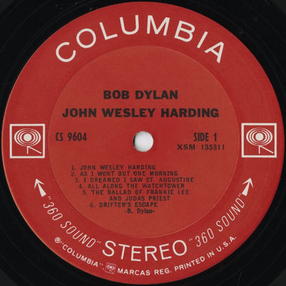 Bob Dylan - John Wesley Harding (CS 9604) 1968 US Columbia STEREO｜中古LP