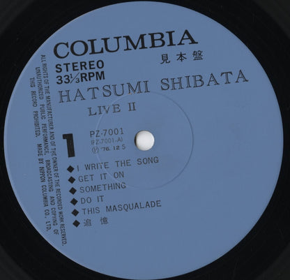 Hatsumi Shibata / しばたはつみ - Live II (PZ-7001~2) 1976 JPN Nippon Columbia｜中古LP