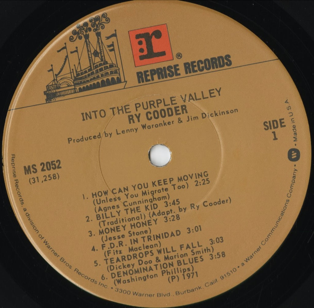 Ry Cooder - Into The Purple Valley (MS 2052) 中古レコード通販 Ry Cooder - Into The Purple Valley (MS 2052) 中古レコード通販