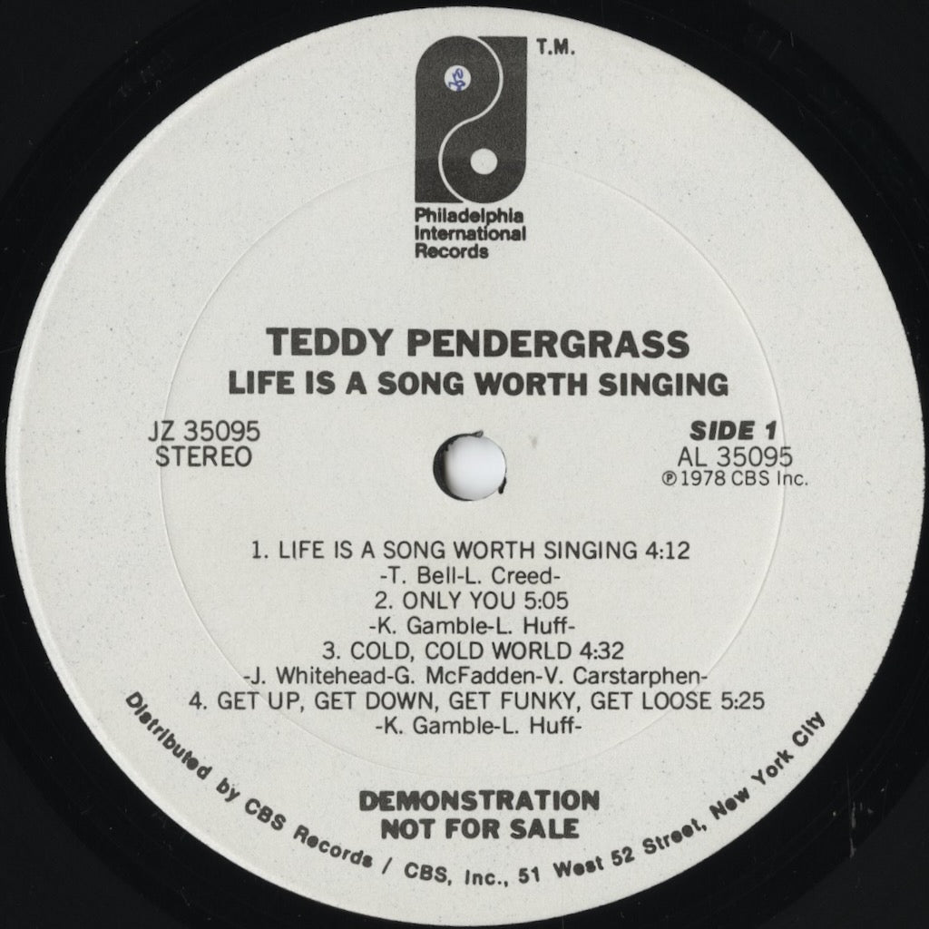 Teddy Pendergrass - Life Is A Song Worth Singing (JZ 35095) LP 1978 US Philadelphia International｜中古LP