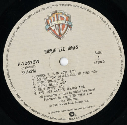 Rickie Lee Jones - Rickie Lee Jones (P-10675W) LP 1979 JPN Warner Bros.｜中古LP