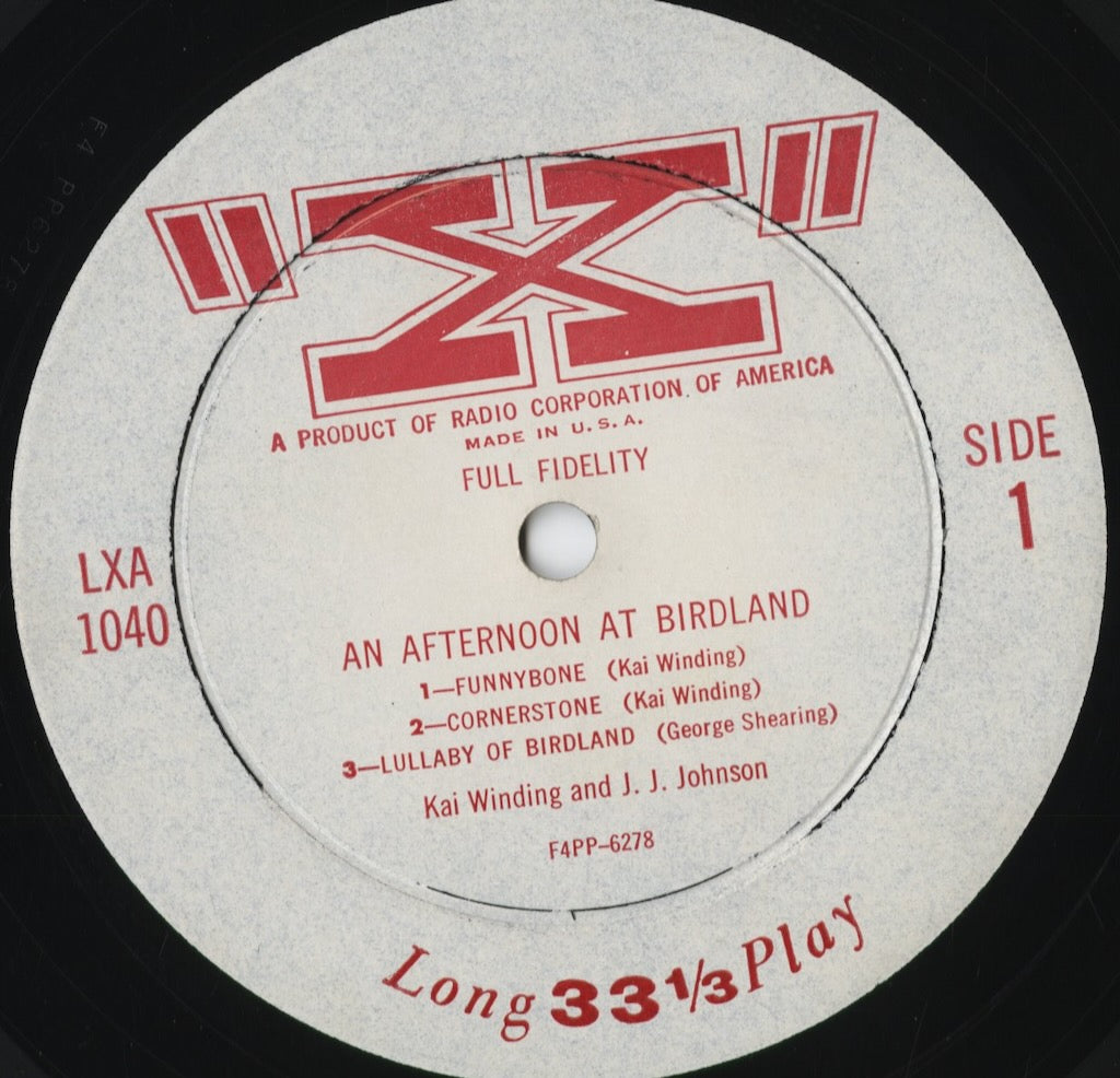 J.J. Johnson And Kai Winding - An Afternoon At Birdland (LXA 1040) 1956 US "X"｜中古LP