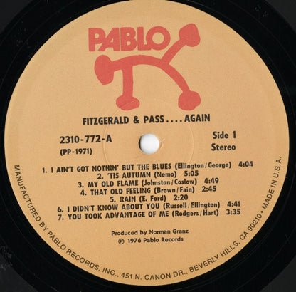 Ella Fitzgerald / エラ・フィッツジェラルド / Eitzgerald & Pass.... Again (2310-772)