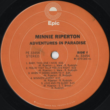 Minnie Riperton – Adventures In Paradise (PE 33454) LP 1975 US Epic | 中古LP