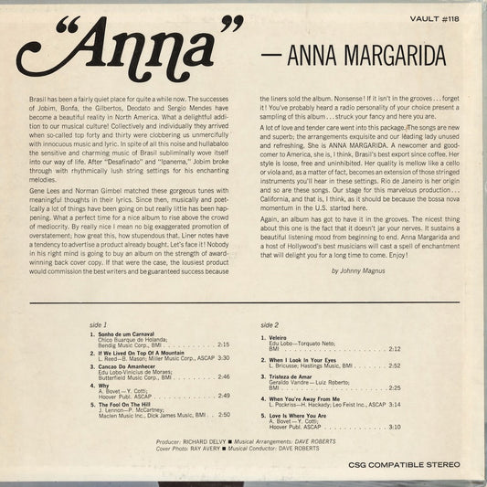 Anna Margarida – Anna (LP-118) LP 1968 US Vault | 中古LP