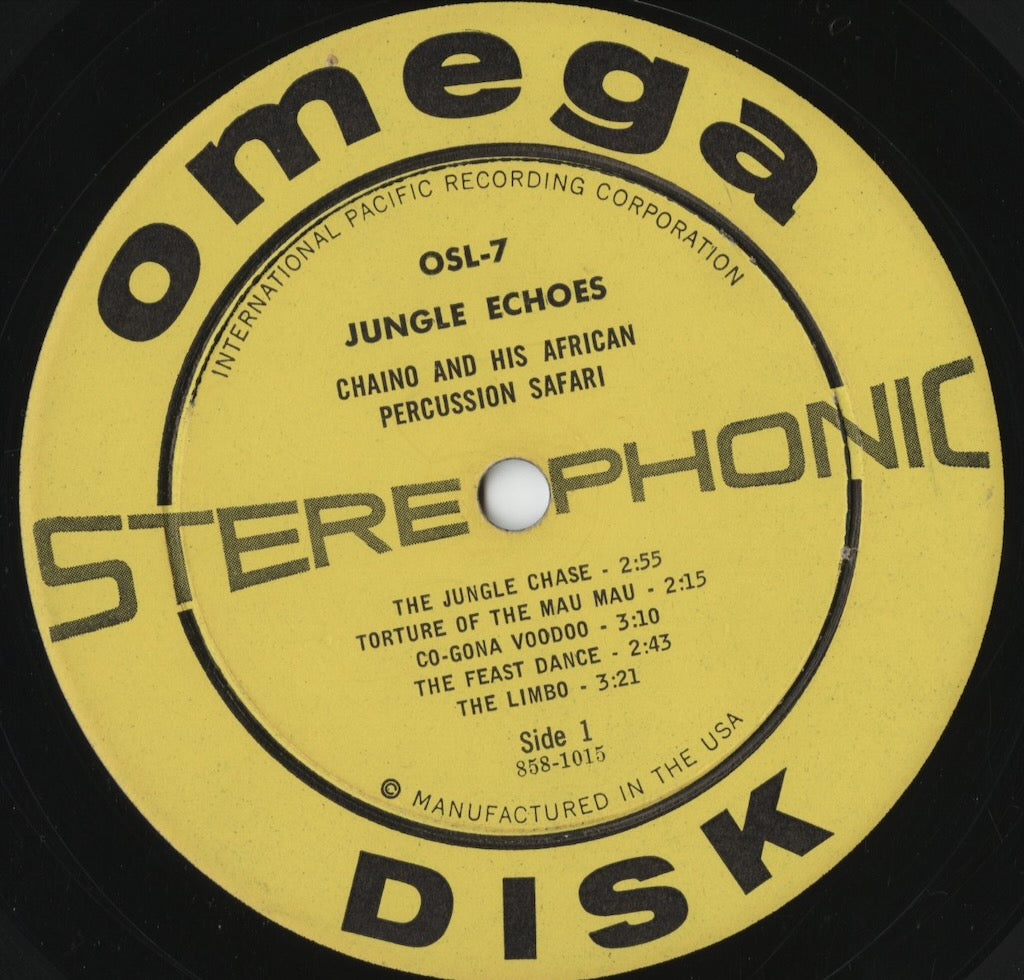 Chaino And His African Percussion Safari - Jungle Echoes (OSL 7) LP 1959 US Omega Disk｜中古LP