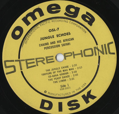 Chaino And His African Percussion Safari - Jungle Echoes (OSL 7) LP 1959 US Omega Disk｜中古LP