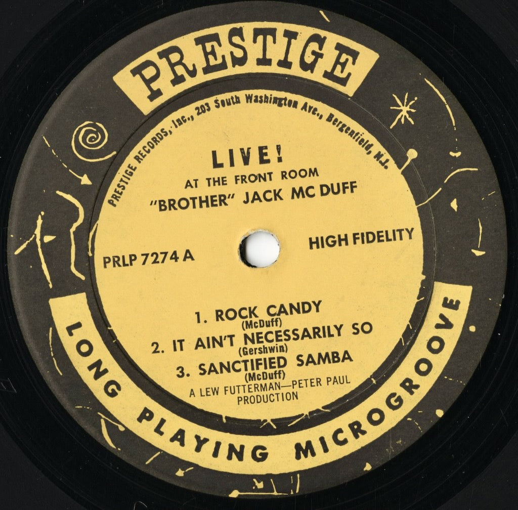 Brother Jack McDuff - Live! (PRLP 7274) LP 1963 US Prestige｜中古LP