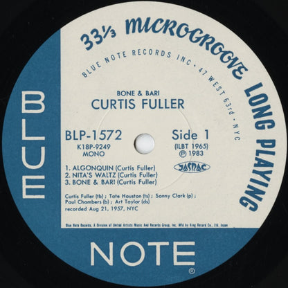 Curtis Fuller / Bone & Bari (K18P 9249) LP 1983 JPN Blue Note｜中古LP