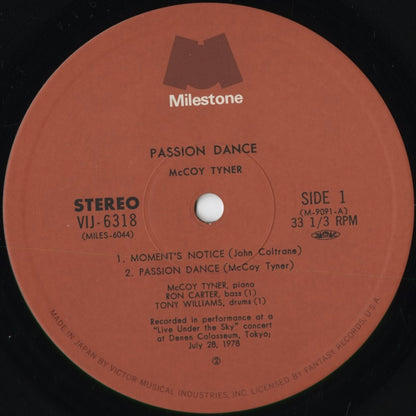 McCoy Tyner - Passion Dance (VIJ-6318) 1979 JPN Milestone - Victor｜中古LP