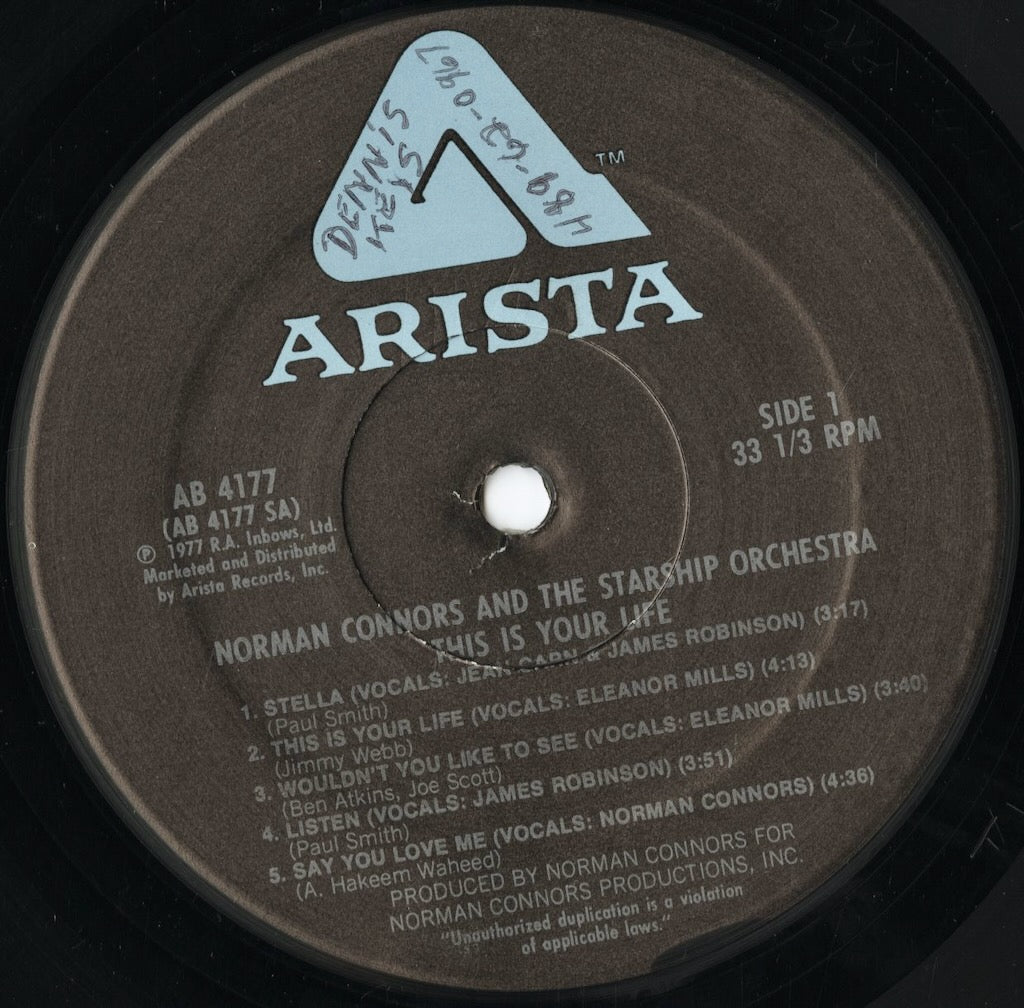 Norman Connors – This Is Your Life (AB 4177) LP 1977 US Arista｜中古LP