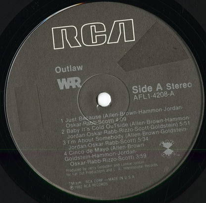 War - Outlaw (AFL1-4208) 1982 US RCA｜中古LP