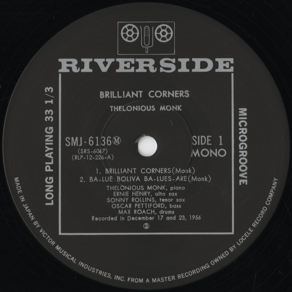 Thelonious Monk - Brilliant Corners (SMJ-6136M) 1976 JPN Riverside｜中古LP