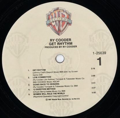 Ry Cooder / ライ・クーダー / Get Rhythm (25639-1)