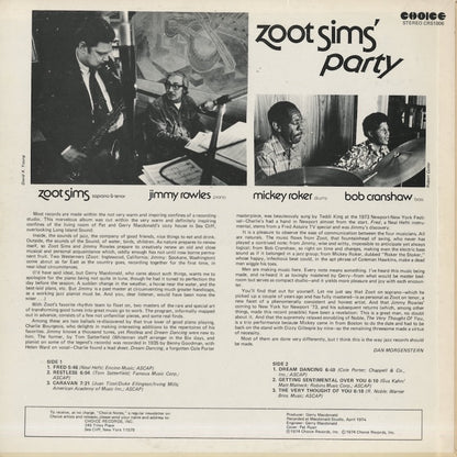 Zoot Sims / ズート・シムズ / Zoot Sims' Party (CRS1006)