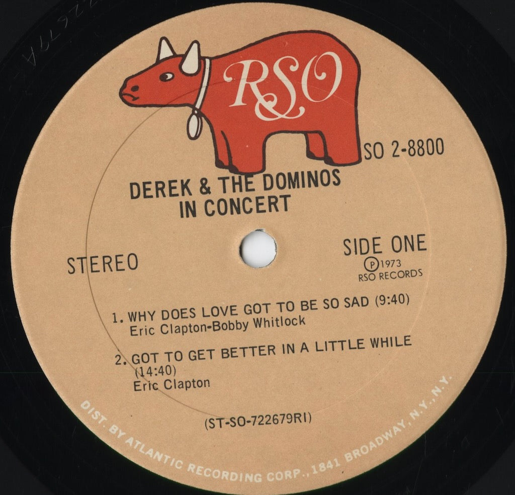 Derek & The Dominos - In Concert (SO 2-8800) 1973 US RSO｜中古LP