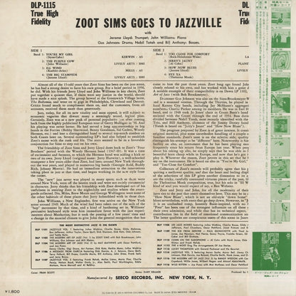 Zoot Sims / ズート・シムズ / Goes To Jazzville (SL-5134-CH)