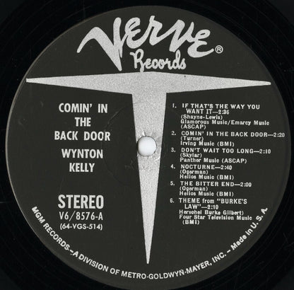 Wynton Kelly - Comin' In The Back Door (V6-8576) 1963 US Verve｜中古LP