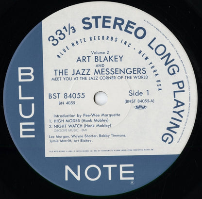Art Blakey & The Jazz Messengers - Meet You At The Jazz Corner Of The World Vol.2 (BN 4055) LP 1991 JPN Blue Note｜中古LP