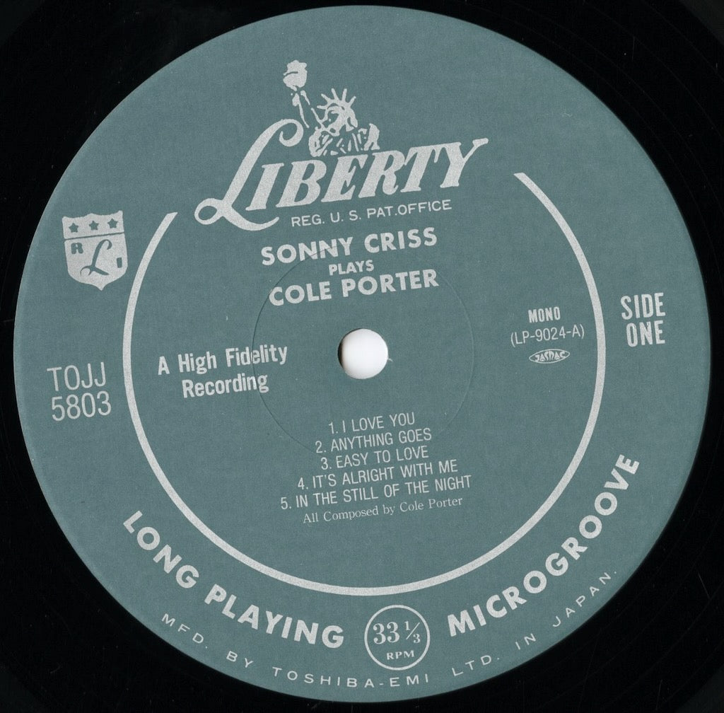 Sonny Criss / ソニー・クリス / Sonny Criss Plays Cole Porter (TOJJ-5803)