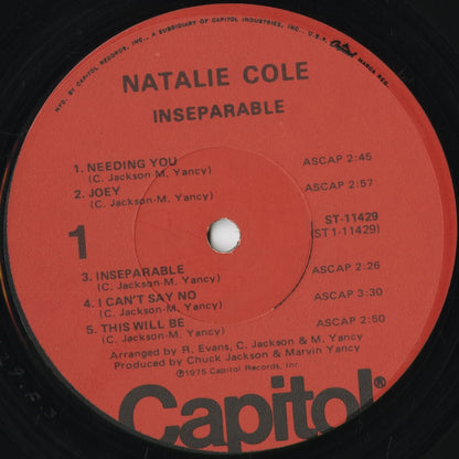 Natalie Cole - Inseparable (ST-11429) 1975 US Capitol｜中古LP