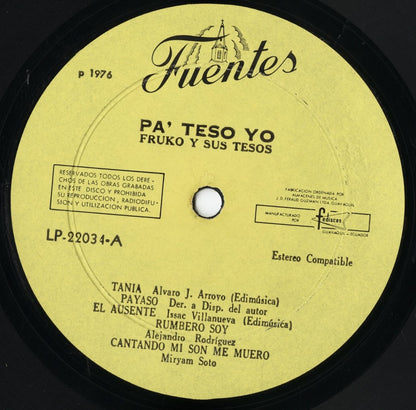 Fruko y sus Tesos / フルーコ / Pa' Teso Yo (LP-22034)