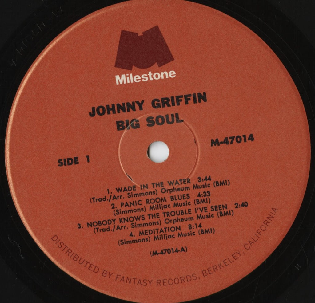 Johnny Griffin - Big Soul (M-47014) 1973 US Milestone｜中古LP
