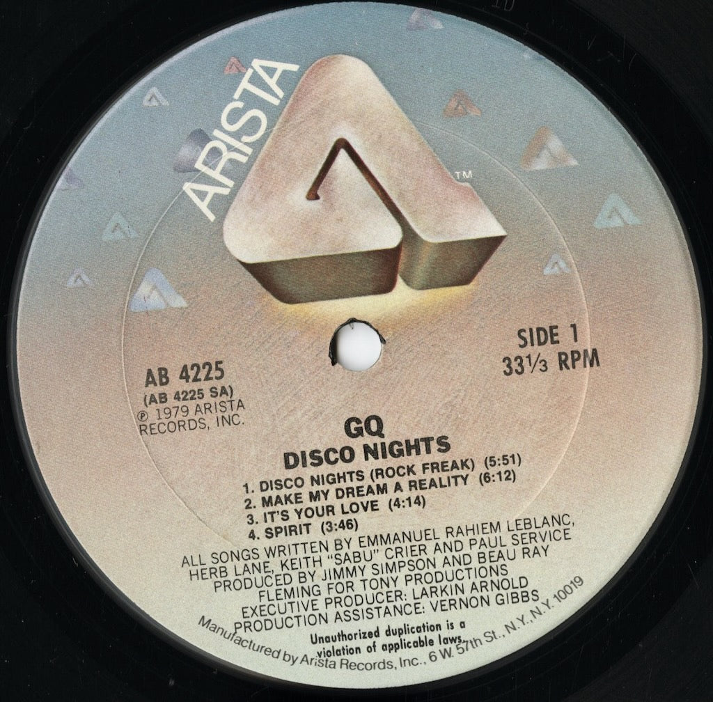 GQ – Disco Nights (AB 4225) LP 1979 US Arista | 中古LP