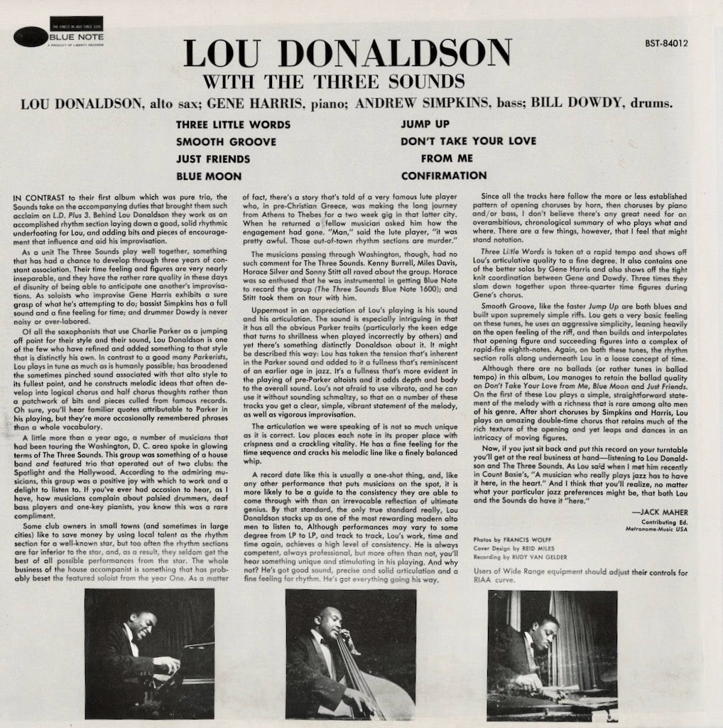 Lou Donaldson / ルー・ドナルドソン / LD+3 (BLP 84012)