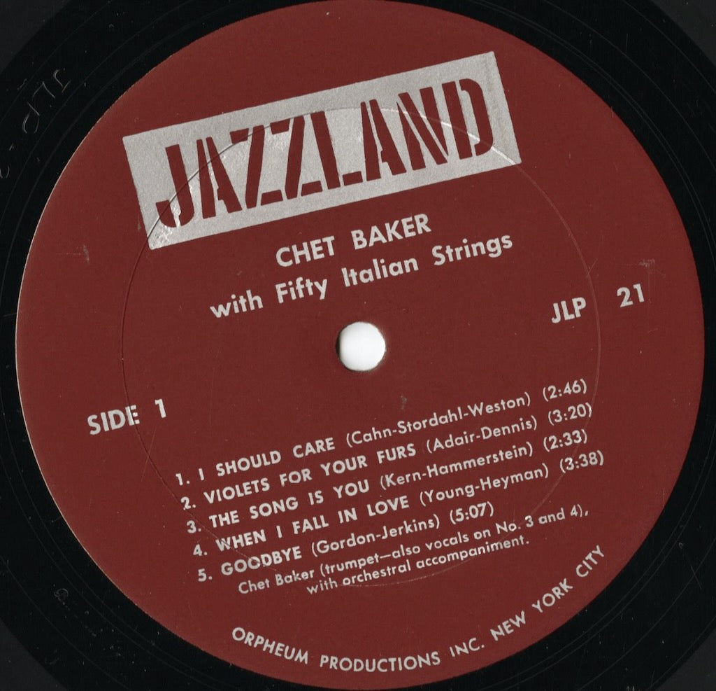 Chet Baker / Chet Baker With Fifty Italian Strings JLP 21 中古
