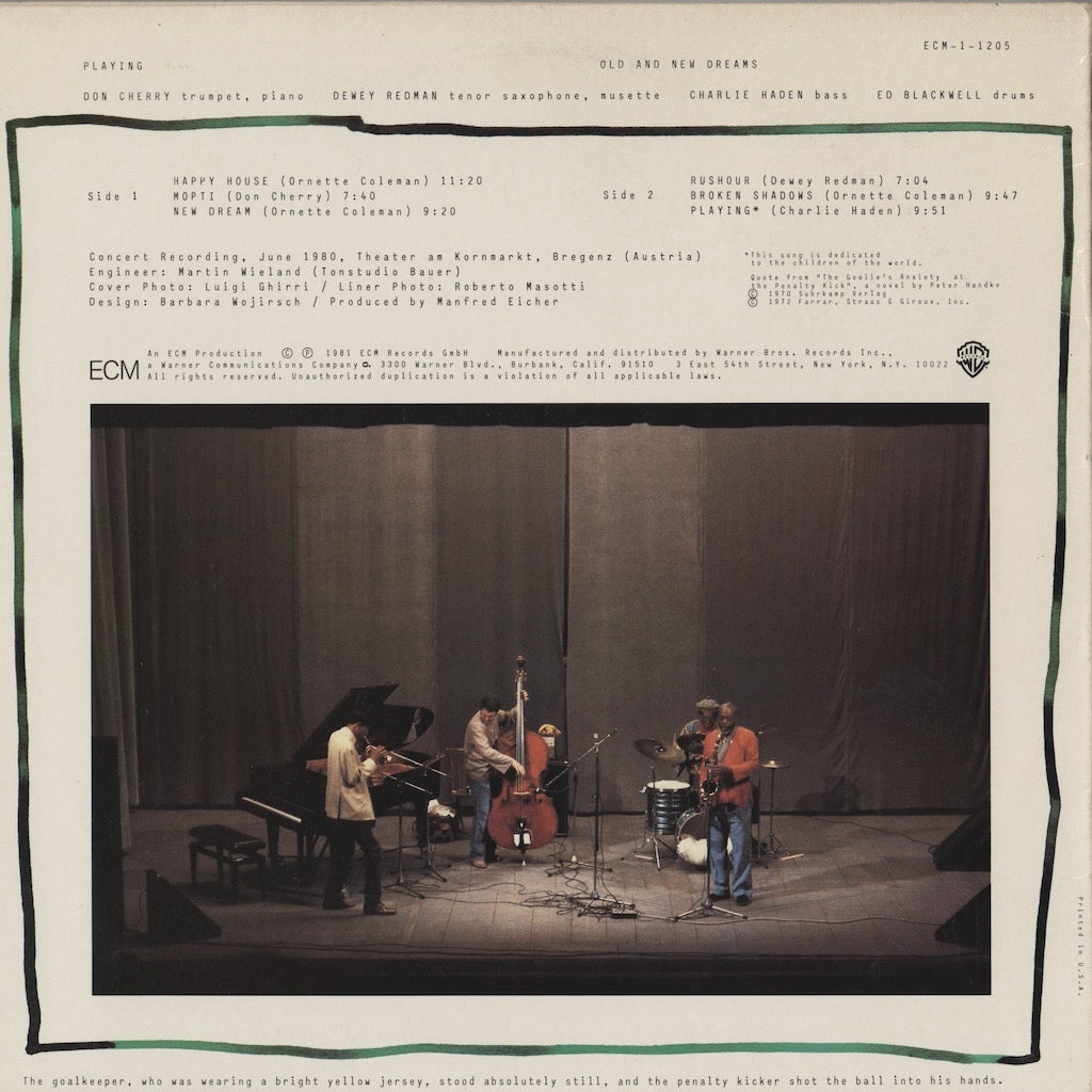 Old And New Dreams(Don Cherry, Charlie Haden etc...) / Playing (ECM-1-1205)