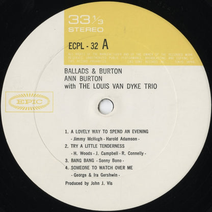 Ann Burton - Ballads & Burton (ECPL-32) 1972 JPN Epic｜中古LP