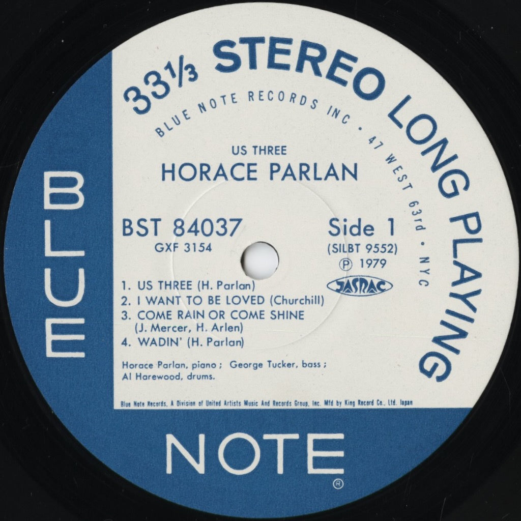 Horace Parlan - Us Three (GXF-3154) 1979 JPN Blue Note｜中古LP