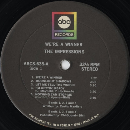 The Impressions – We're A Winner (ABCS-635) LP 1968 US ABC | 中古LP