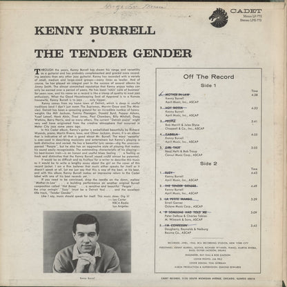 Kenny Burrell – The Tender Gender (LPS-772) 1966 US Cadet｜中古LP