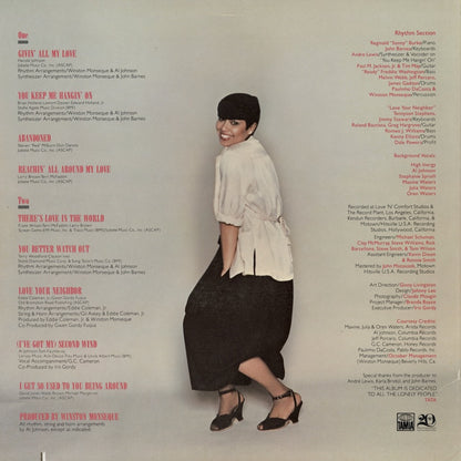 Tata Vega - Givin' All My Love (T8-370M1) LP 1981 US Tamla｜中古LP