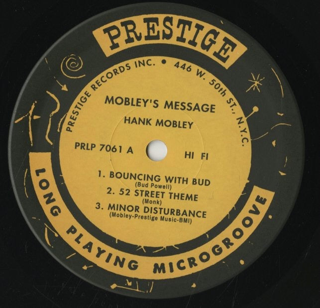 Hank Mobley / ハンク・モブレー / Mobley's Message (PRLP 7061)