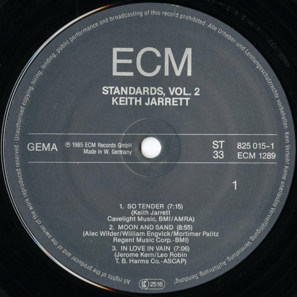 Keith Jarrett / キース・ジャレット / Standards,Vol.2 (ECM 1289)
