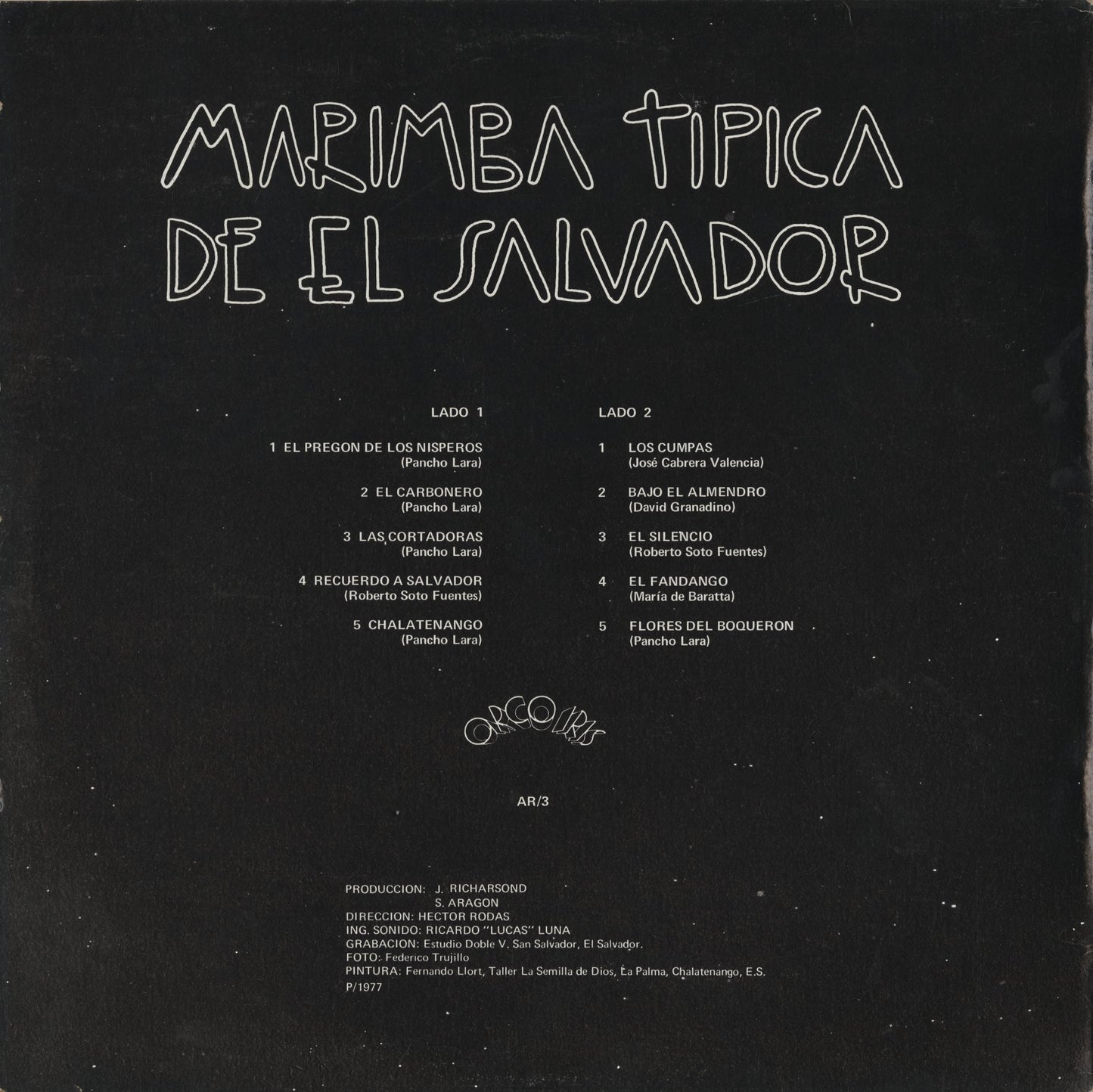 V.A. - Marimba Tipica De El Salvador (AR/3) LP 1977 Venezuela Arco Iris｜中古LP