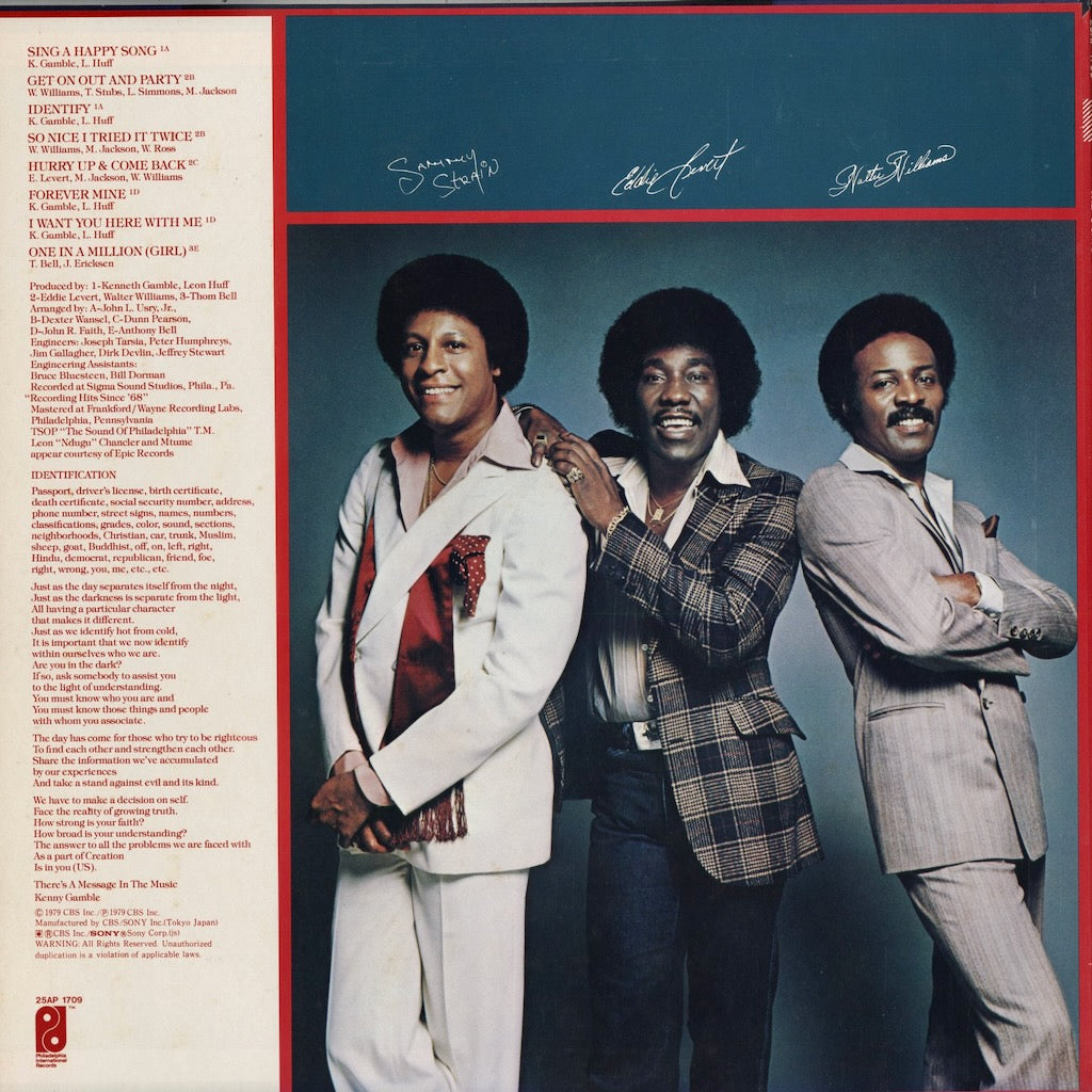 The O'Jays - Identify Yourself (25AP 1709) 1979 JPN P.I.R.｜中古LP