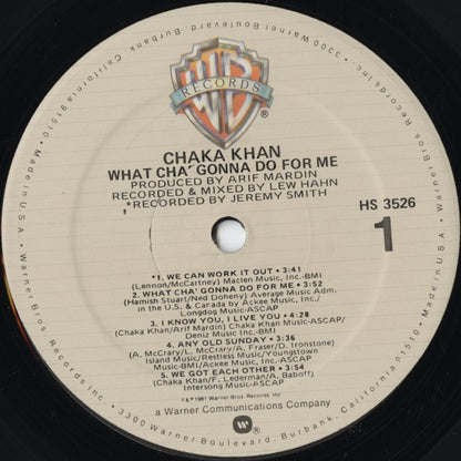 Chaka Khan - What Cha' Gonna Do For Me (HS 3526) LP 1981 US Warner Bros.｜中古LP