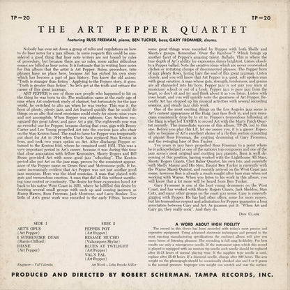 Art Pepper Quartet - Art Pepper Quartet (1957) (TP-20) LP 1958 US Tampa｜中古LP