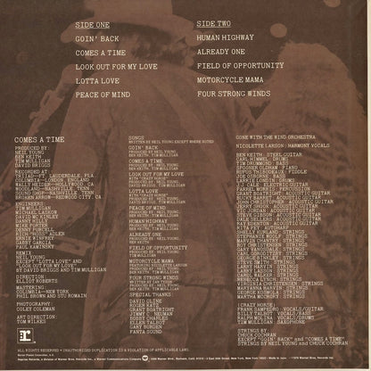 Neil Young - Comes A Time (P-10477R) 1978 JPN Reprise｜中古LP