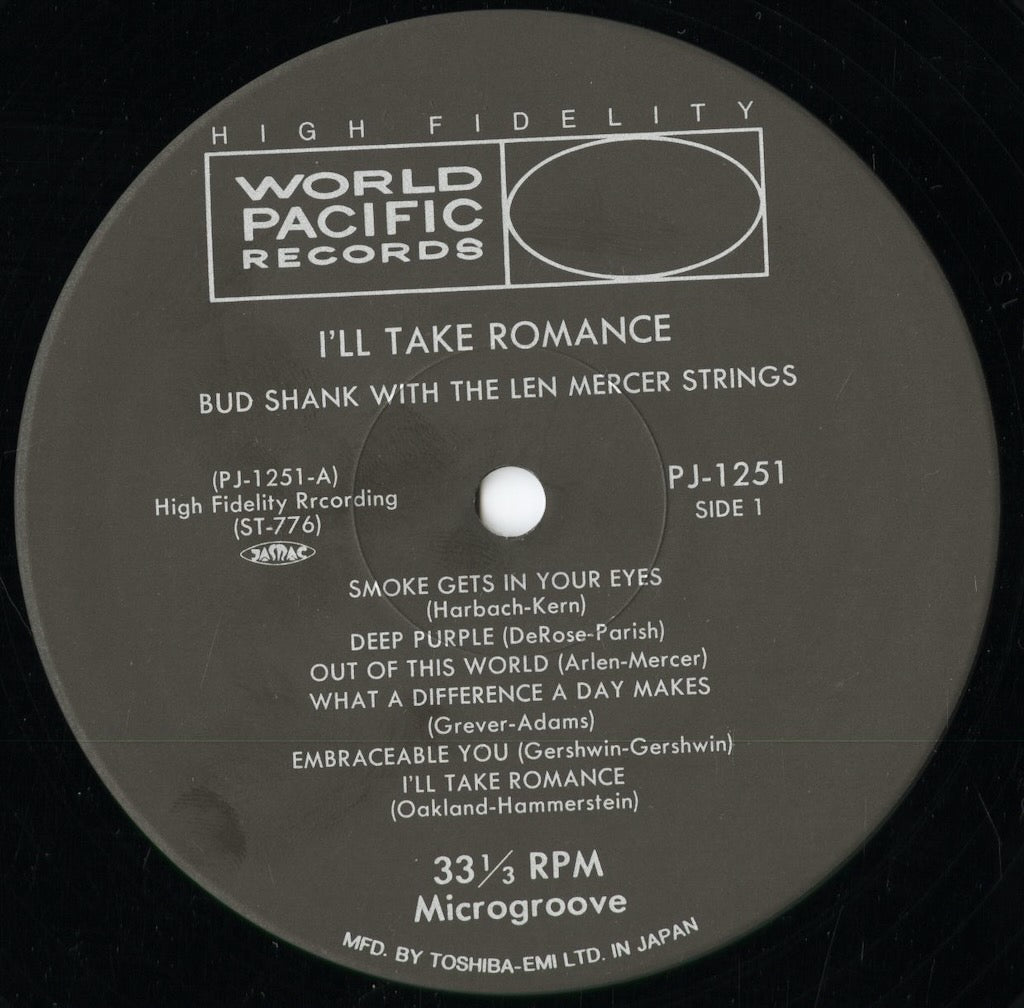 Bud Shank - I'll Take Romance (PJ-1251) 1992 JPN World Pacific Records｜中古LP