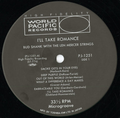 Bud Shank - I'll Take Romance (PJ-1251) 1992 JPN World Pacific Records｜中古LP