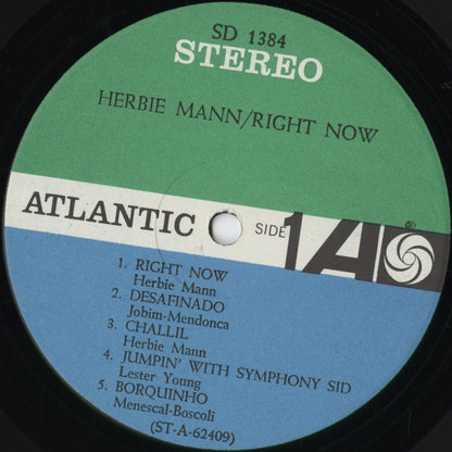 Herbie Mann - Right Now (SD 1384) 1962 US Atlantic｜中古LP