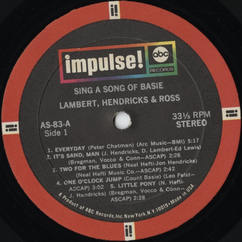 Lambert, Hendricks And Ross – Sing A Song Of Basie (AS-83) LP 1972 US Impulse! | 中古LP